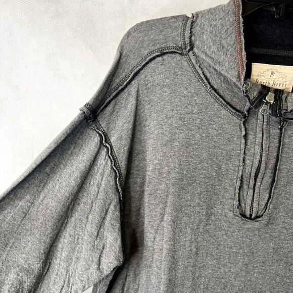 North River Raw Hem Long Sleeve 1/4 Zip Shirt Mens Size Large - Picture 5 of 11